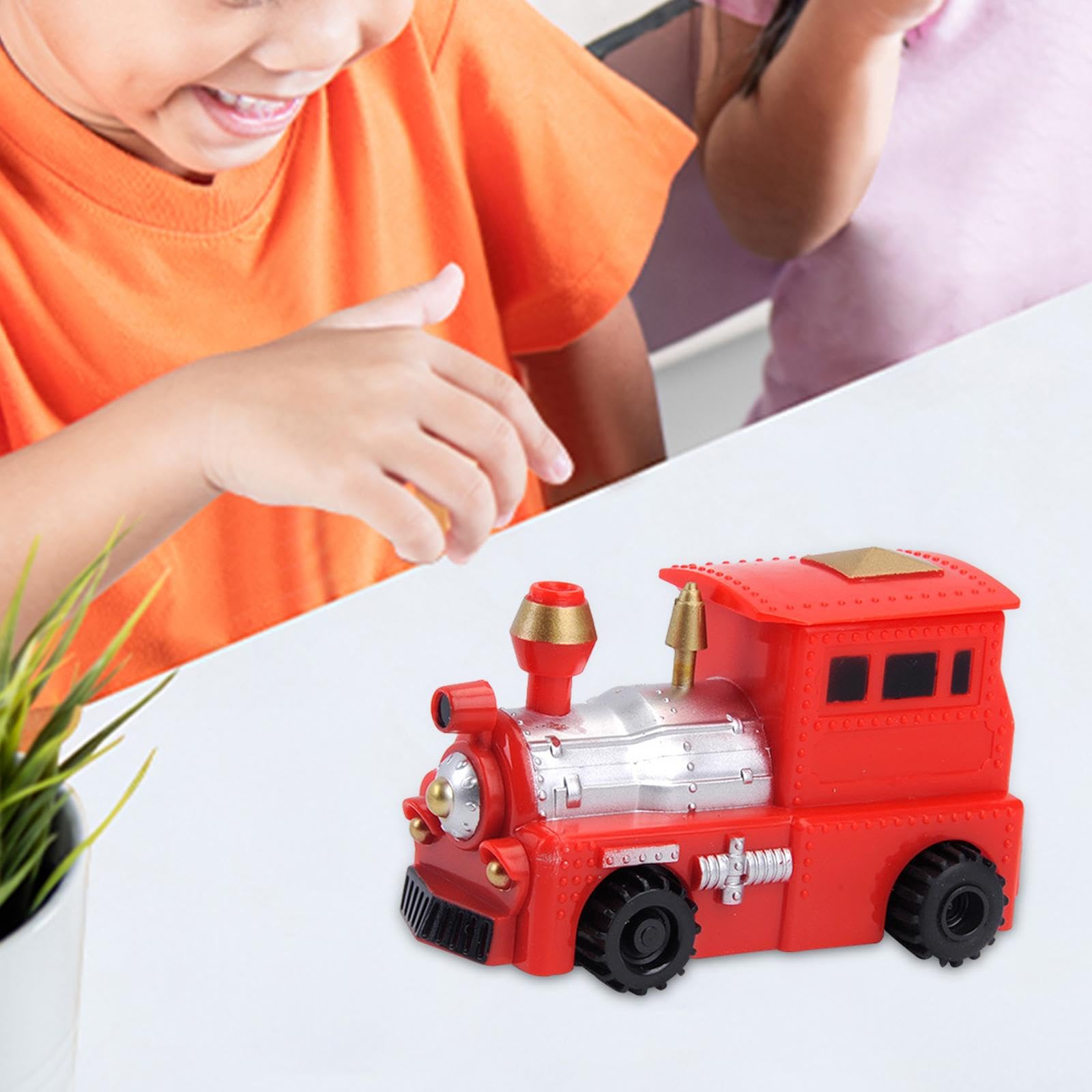 Veicolo giocattolo Magic Track Cars, auto induttiva che segue le linee nere tracciate, giocattolo educativo a stelo con pennarello per bambini (Camion dei pompieri)
