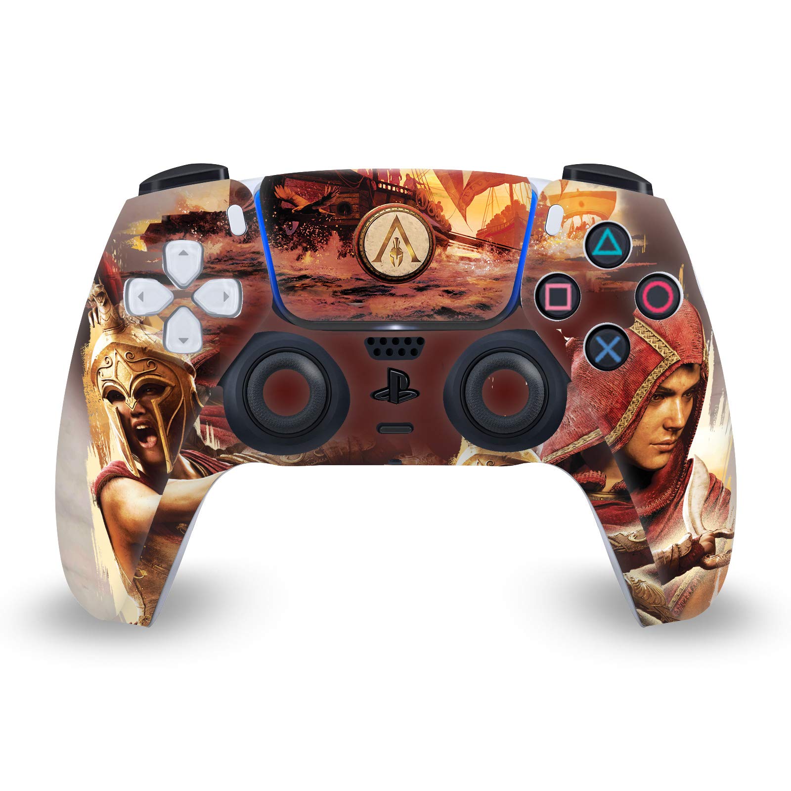 Head Case Designs Offizielle Zugelassen Assassin's Creed Kassandra Odyssee Kunstwerk Vinyl Frontplatte Haut Gaming Aufkleber Abziehbild kompatibel mit Sony PlayStation 5 PS5 DualSense Controller