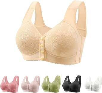 Front Closure Bras for Women Full Coverage No Underwire Seniors Soft Comfortable Support Push Up Bralettes