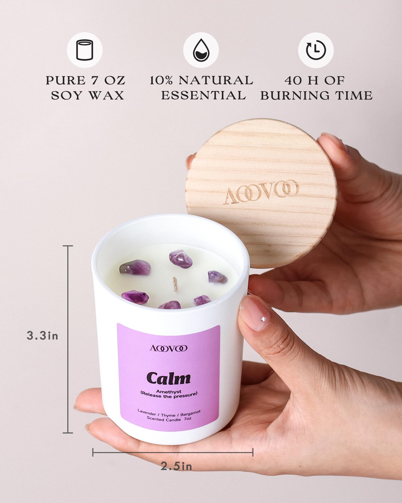 AOOVOO Juego de 4 velas calmantes perfumadas para mujer, 28 oz, 200h, lavanda jazmín nenúfar