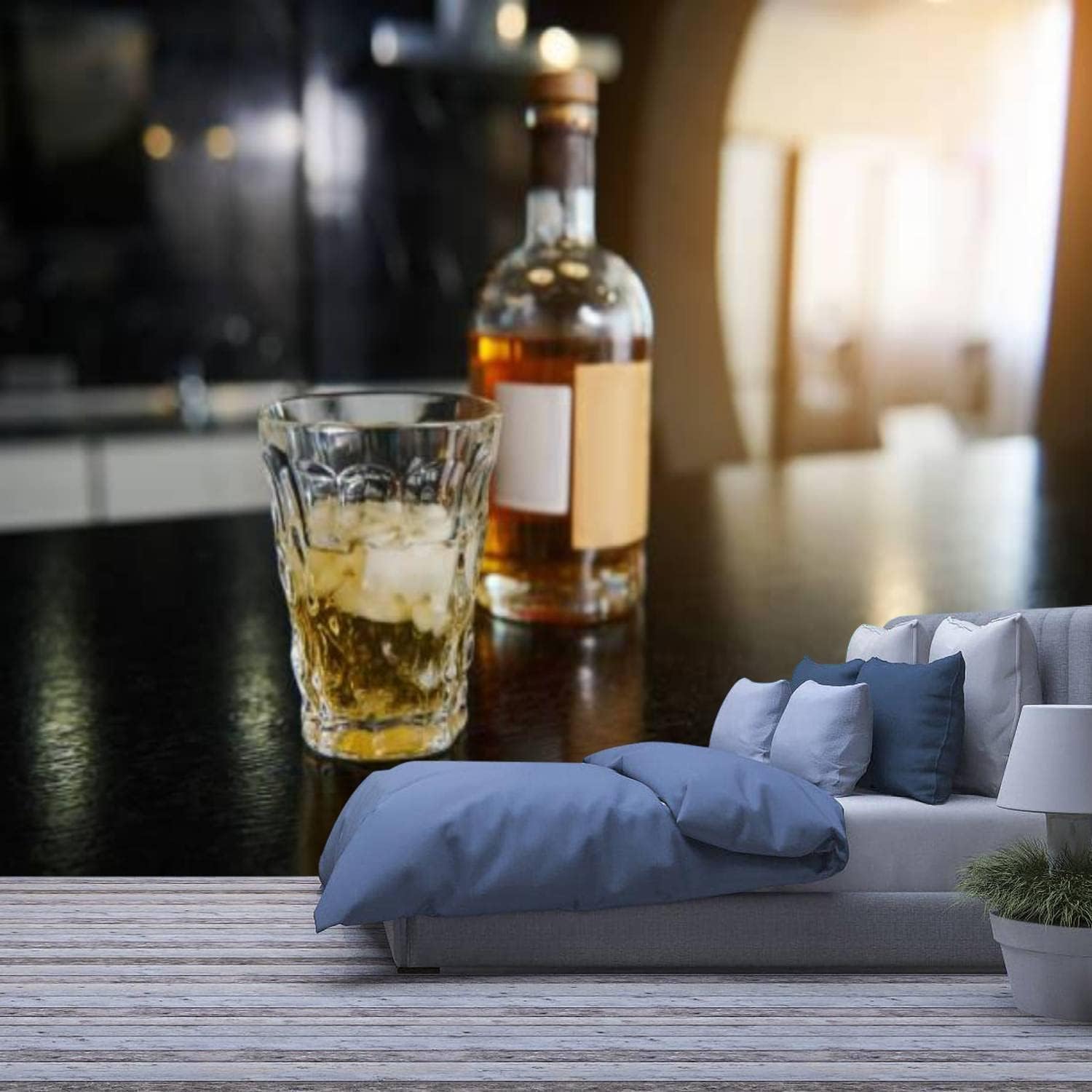 Vaso De Whisky Mural De Pared, Foto De Pared 3D Pelar Y Pegar Papel Pintado Autoadhesivo, Pegatina Decoración Del Hogar Fondo De Tv Pintura De Pared Artística Grande Carteles De-573159222885