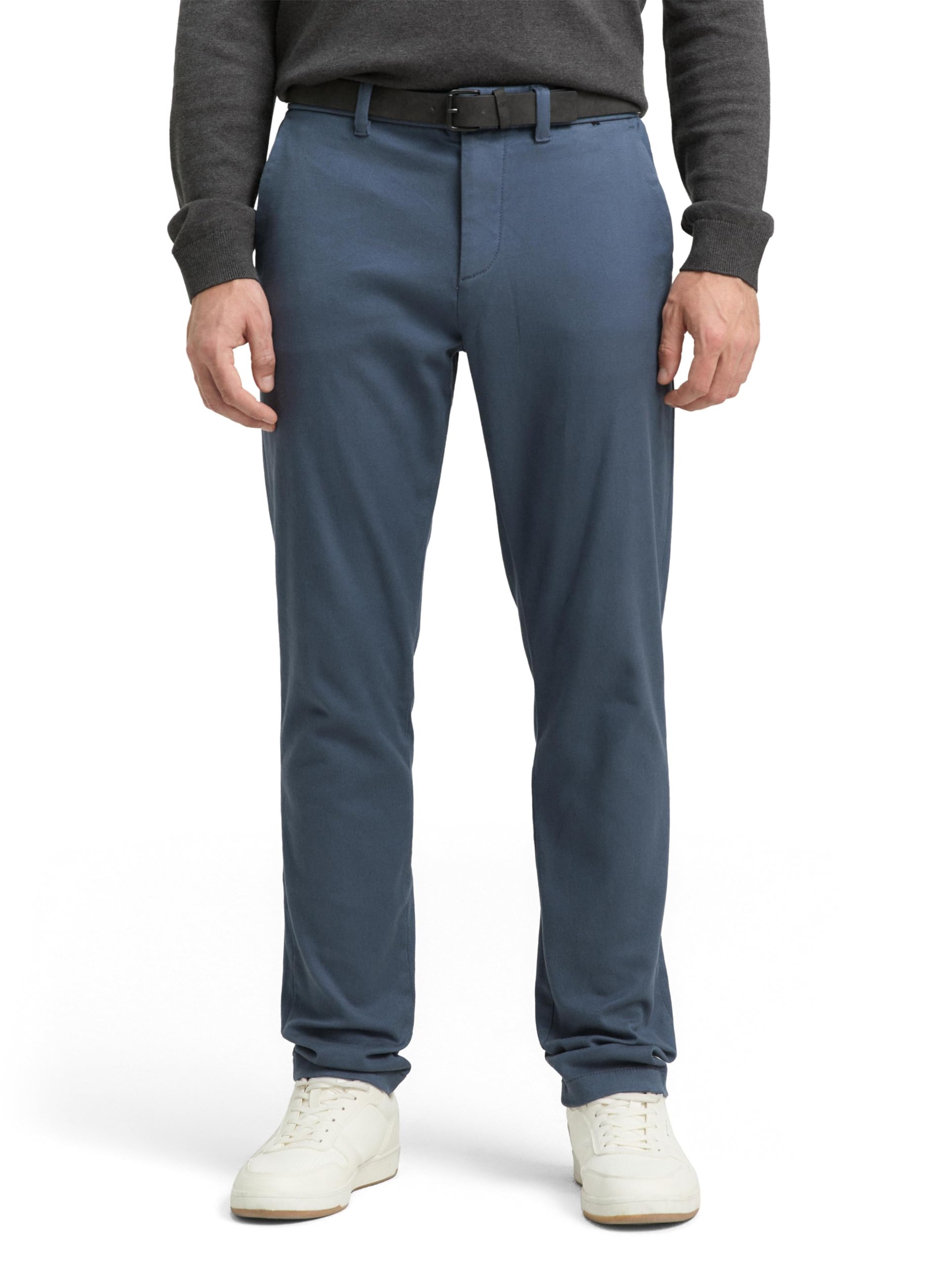 Tom Tailor Herren Slim Fit Stretch Chino Hose mit Gürtel 1037653