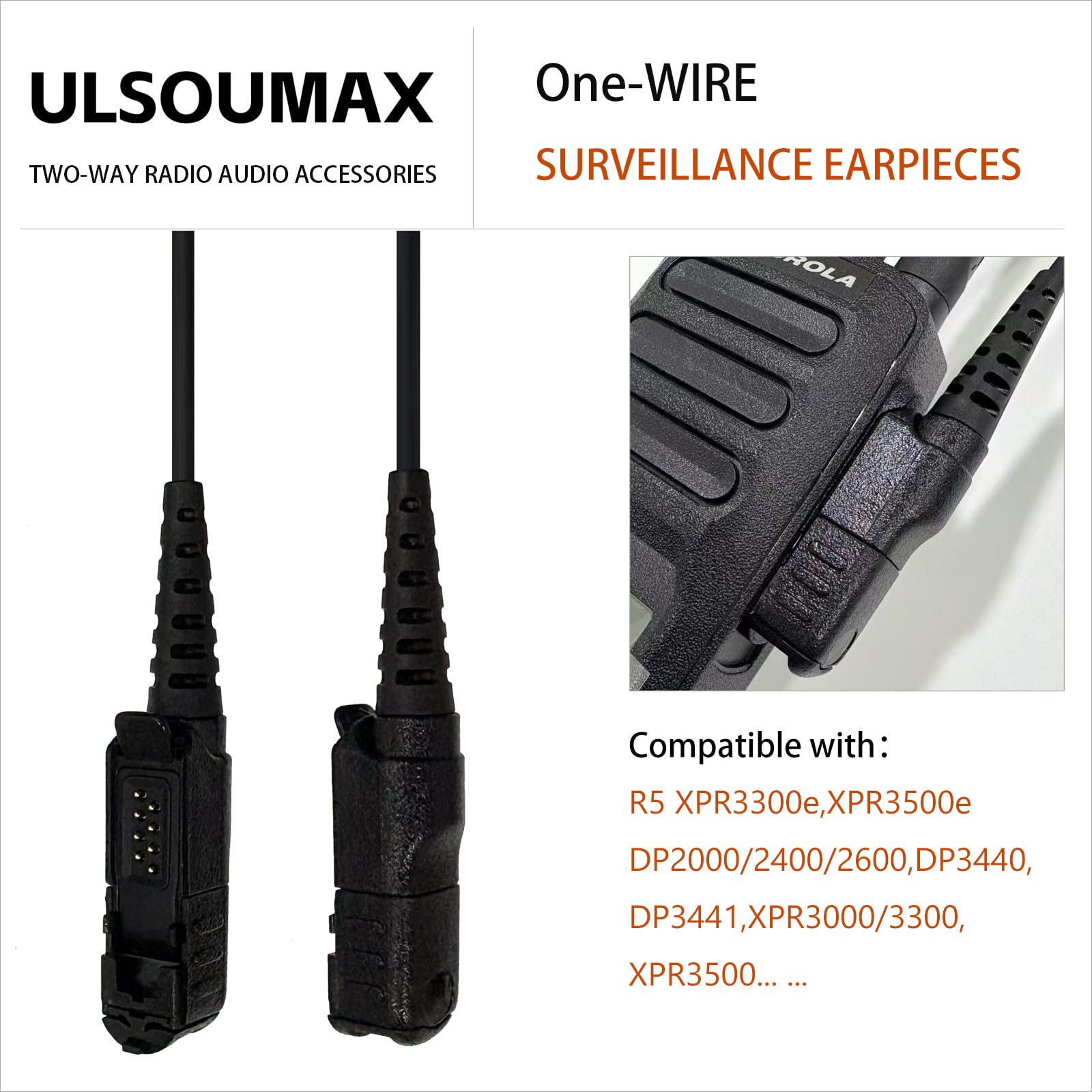Air Acoustic Tube Auricolari Compatibile con Motorola DP2400 DP2400e DP3441e XPR3300e XPR3500 MTP3150 XiR P6600i Radio, Cuffia Acustica Auricolare con pulsante PTT Mic
