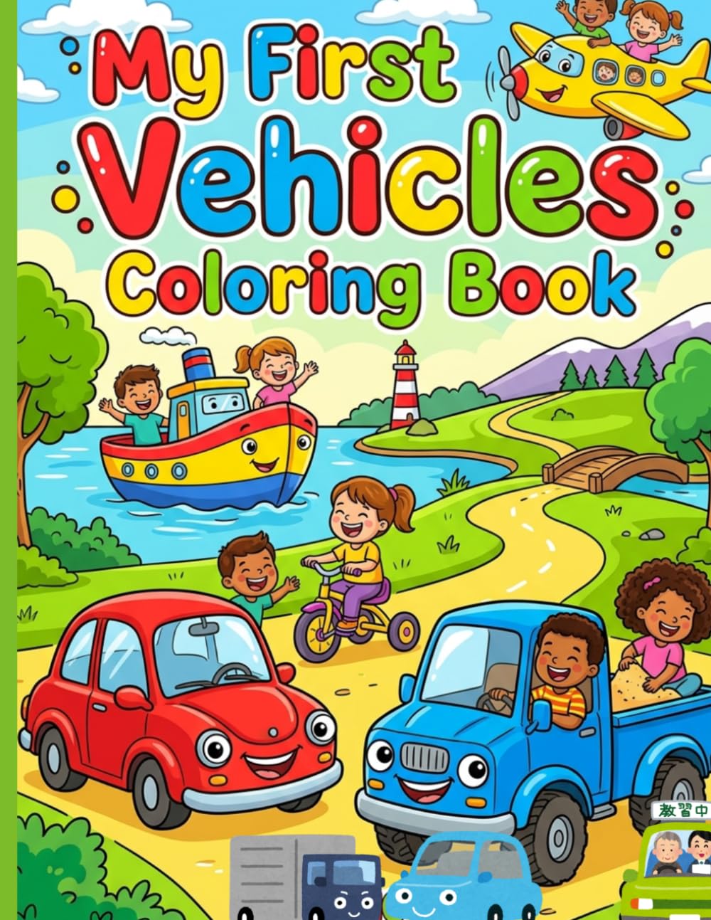 My First Vehicles Coloring Book: Cute Cars, Trucks, Planes, and More! Fun Coloring Activity Book for Toddlers and Kids