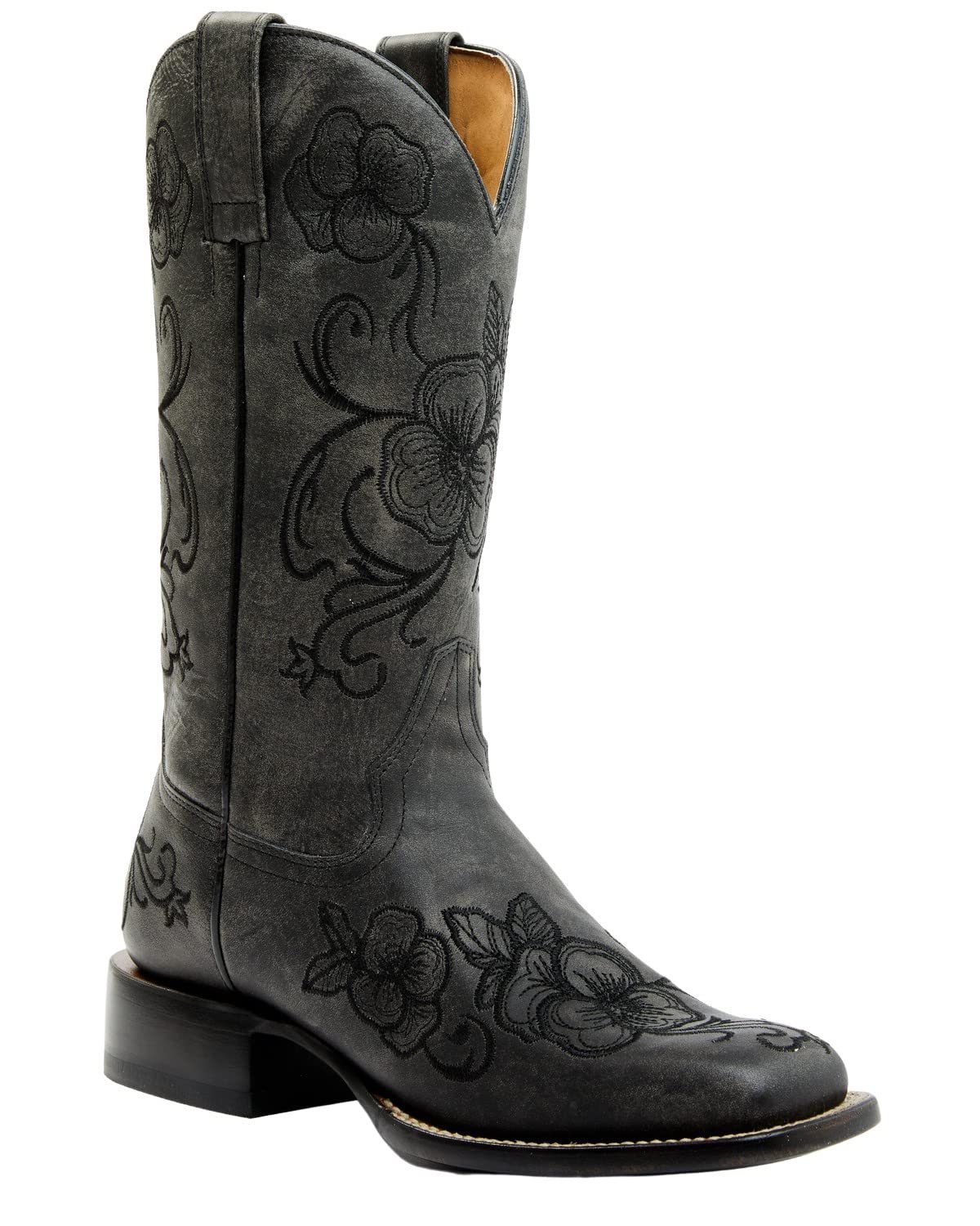 Shyanne Womens Lasy Western Boot Broad Square Toe Black 8 1 2 M US
