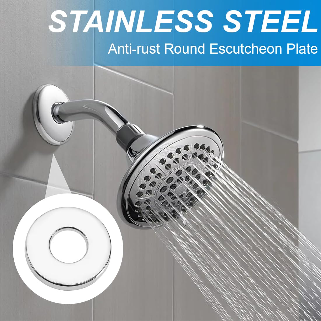 2 Pezzi Rubinetto Rosetta Acciaio Inox (3/4) Ø 27 mm x Ø 80 mm x altezza 19 mm, Rubinetto Rosetta Interno, Finiture Per Rubinetti Doccia E Rubinetto A Parete Acqua Calda