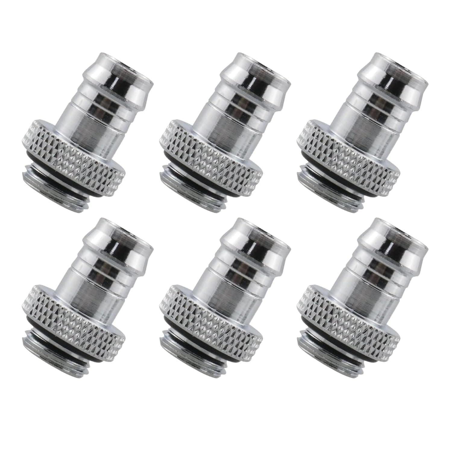 Dracaena.io 12 Pack of G1/4" Thread to 3/8" Barb Fitting for Soft Tubing, PC Water Cooling System Soft Tube Connectors, Black