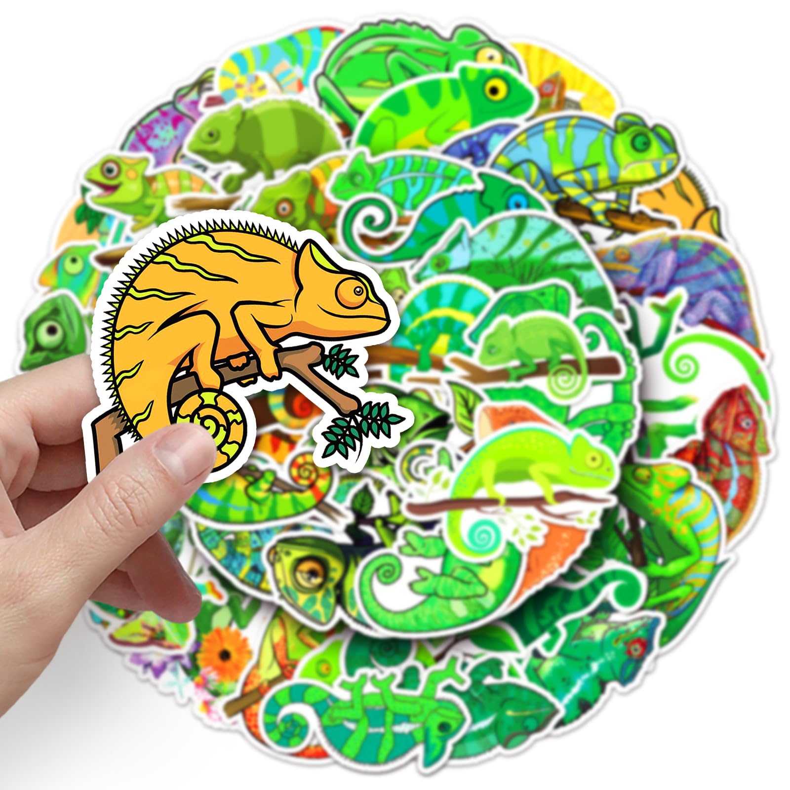 50 Pcs Cute Chameleon Stickers for Kids Teens Adults Boys Girls Gift,Stickers Pack for Laptop,Skateboard,Luggage,Car,Bike - Image 4