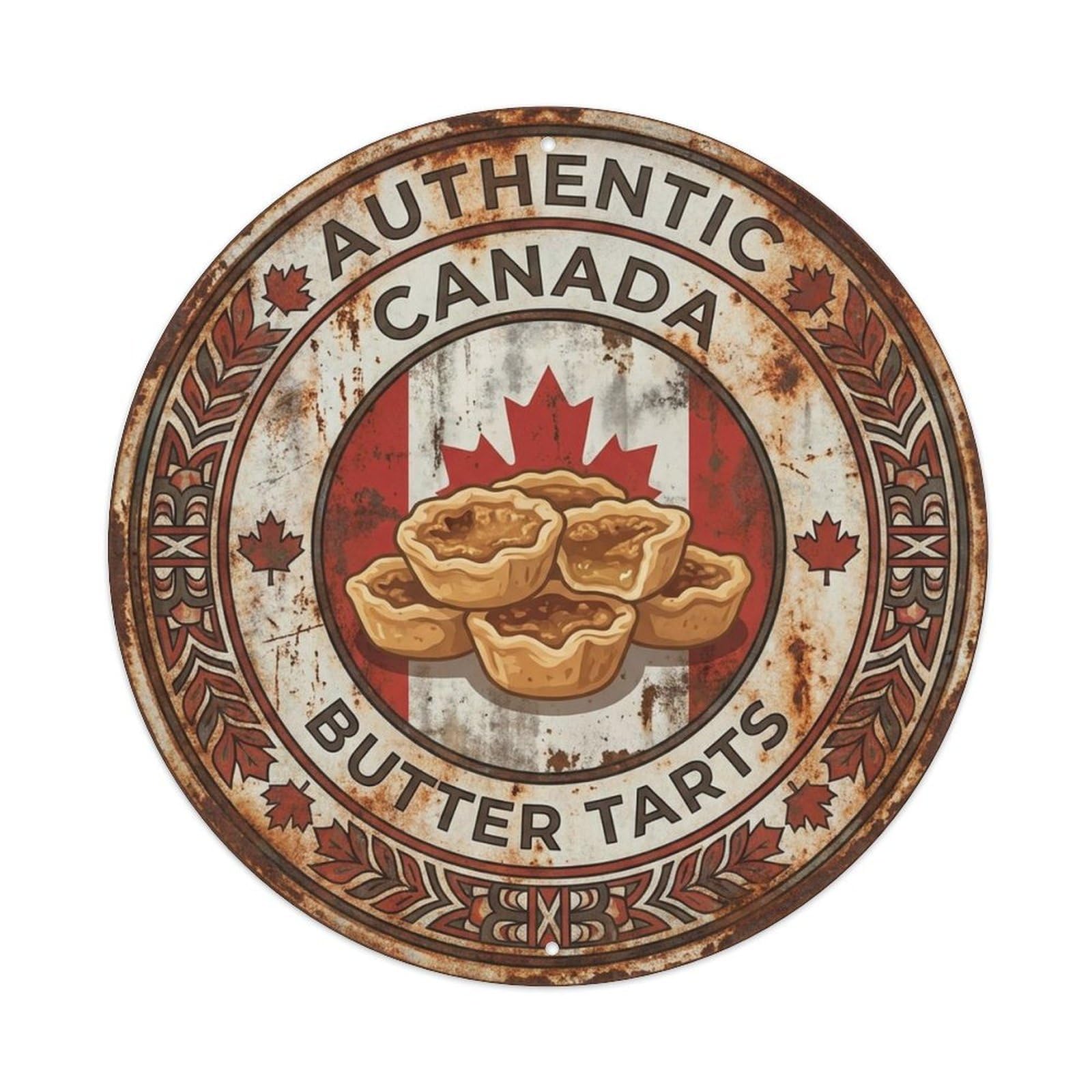 Canada Travel Butter Tarts Canadian Dessert Cuisine Metal Tin Sign