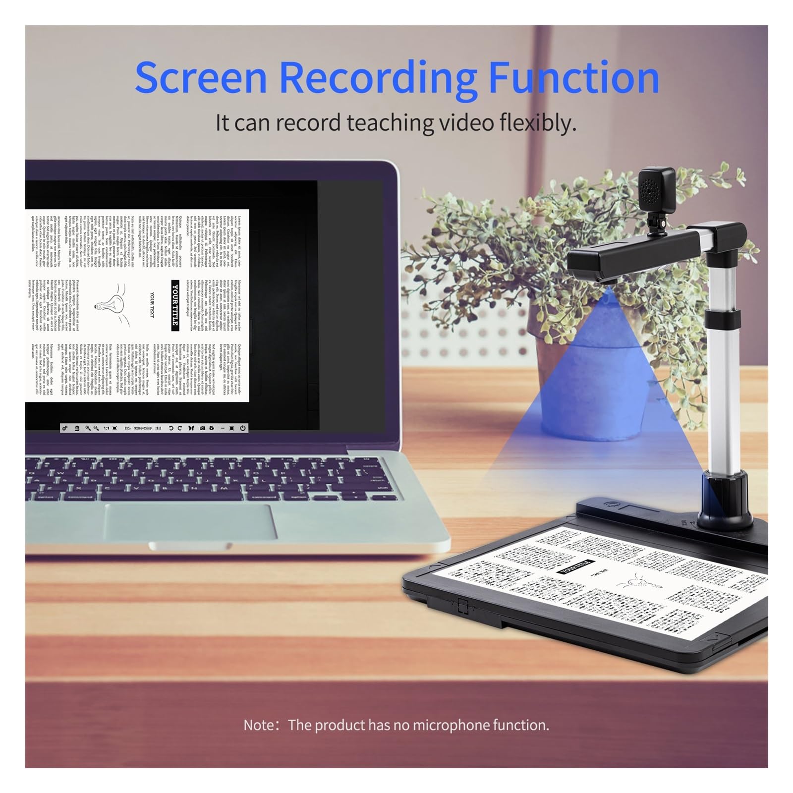 Escáner de Documentos, Escáner de cámara de documentos, tamaño de captura A3, cámara dual USB2.0 con luz LED, función OCR, conversión a formato PDF