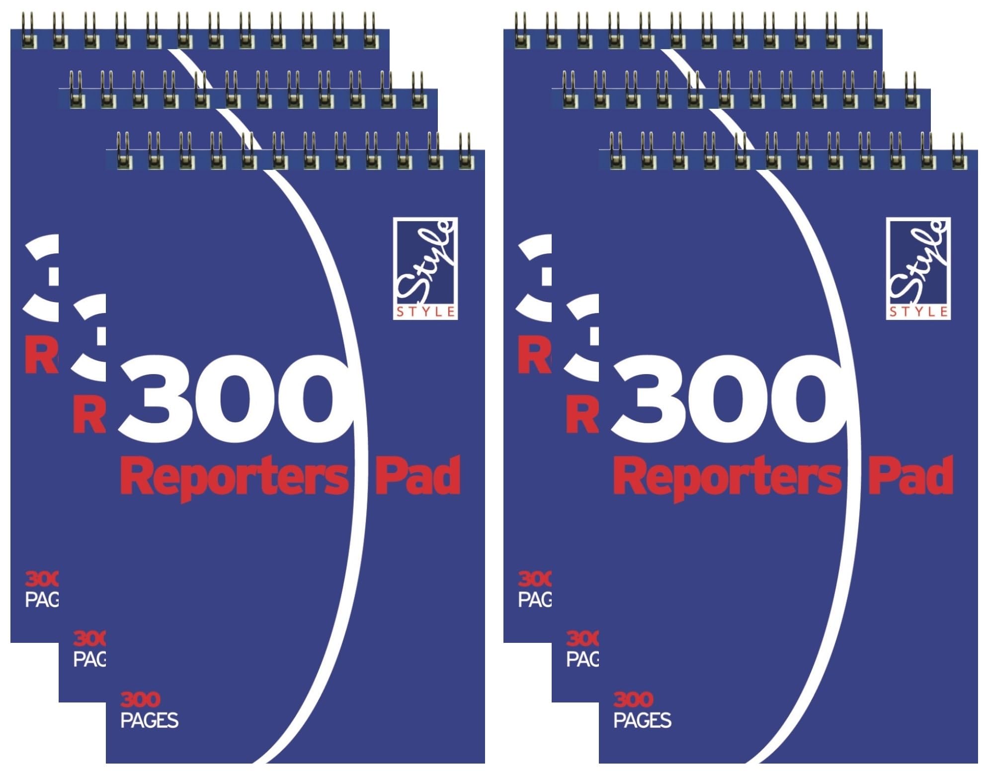 Office Style 8x5" Reporter's Spiral Shorthand Notebook (Pack of 6) 300 Pages, Lined, 203x127mm, Wirebound Note Pads โ image 1