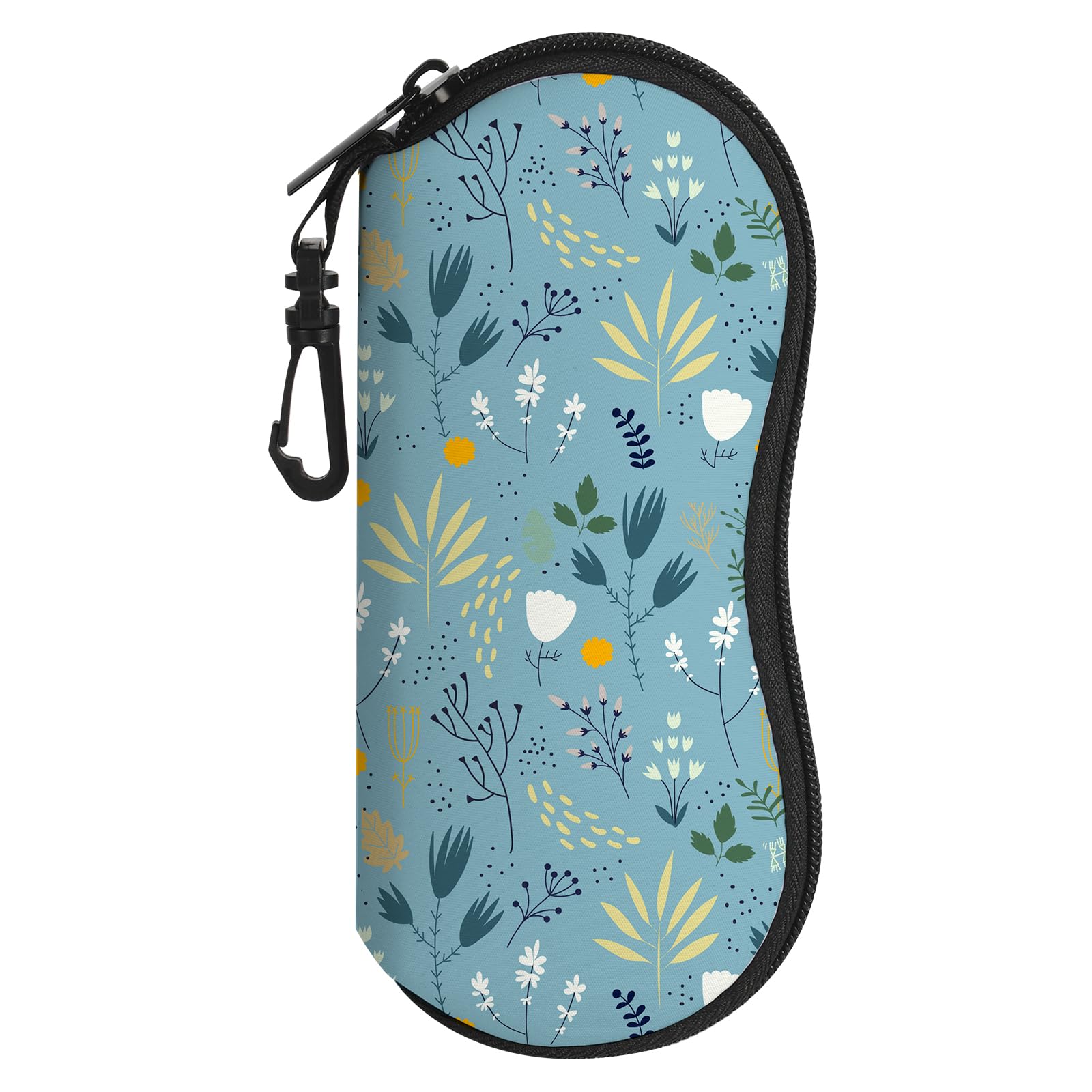 Sunglasses Soft Case, Cute Ultra Light Portable Neoprene Zipper Eyeglass Glasses Case with Belt Clip for Men Women
