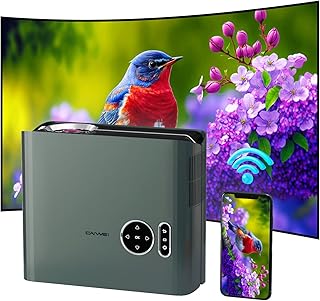 Smart Projectors with WiFi Bluetooth Native 1080p Home Theater, Android 9.0 OS Projector Support 5000+ Apps Prime Video,Netflix, Outdoor Movie Party, Compatible with iPhone,TV Stick,DVD,PC,HDMI,RJ45