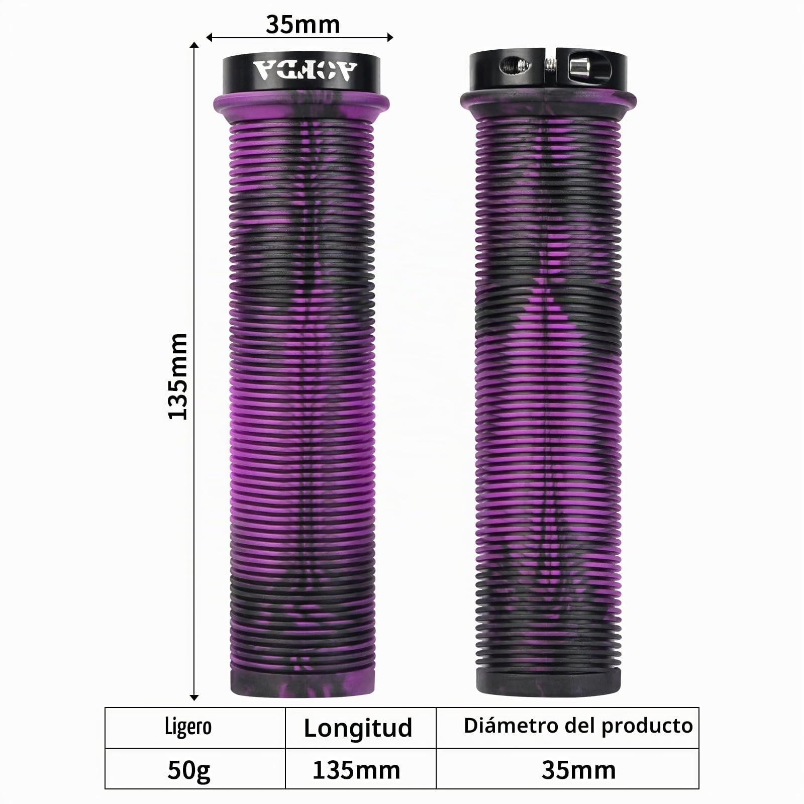 Puños para manillar de bicicleta, manillar de scooter, 22 mm, mango de goma antideslizante con bloqueo de aluminio, estructura ergonómica para bicicleta MTB MXB Stunt Scooter