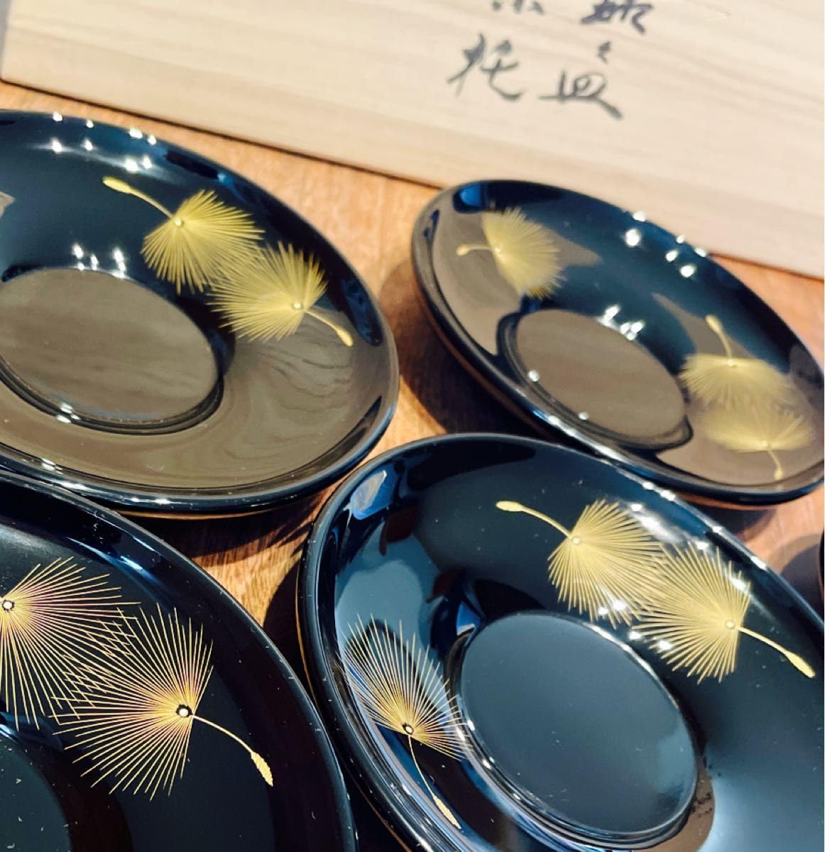 Amazon.co.jp: 輪島塗り 小西啓介作 銘々皿 茶托 5枚セット 茶道具 