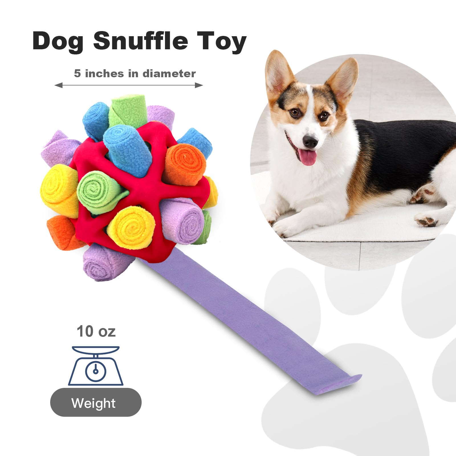 Gormenland Interactive Snuffle Toys for Dogs, Sniffle Interactive Treat Game Ball, Furry Fellow Snuffle Master, Encouraging Natural Foraging Skills (Red, Triangle)