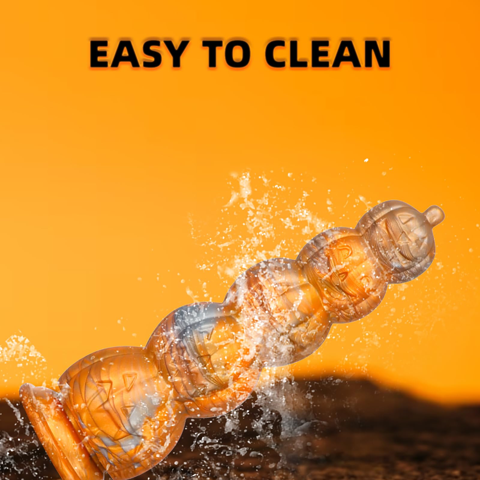 Pumpkin Realistic Dildo with uction Cup, 5 Beads Realistic Dildo Fake Penis Adult Sex Toy for Man Woman - S: S