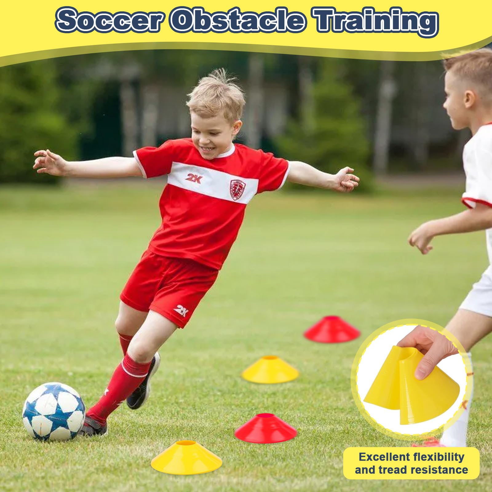 Accesorios Entrenamiento Fútbol, con 6M Escalera Agilidad, 12 Conos, 4 Postes, 1 Bolsa, Escaleras Coordinación, Equipo Deportivos para Atletismo, Speed Agility Training Kit para Jóvenes Adultos
