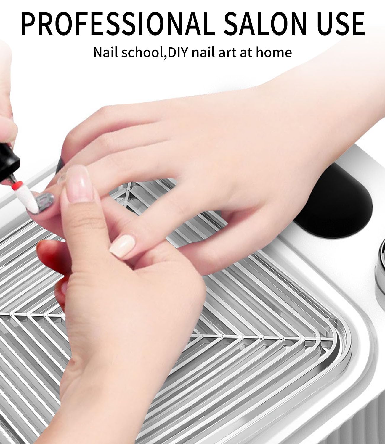 Yulado Aspiratore Unghie Professionale, 80W 4500RPM Aspirapolvere Unghie Bianco, Aspiratore da Tavolo per Unghie Adatto Ai Saloni E Alle Abitazioni, Nail Dust Collector per Pedicure e Manicure