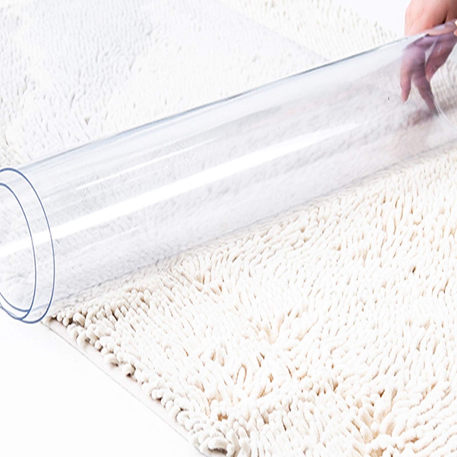 Protecteur de Tapis en Plastique Tapis PVC Transparent Tapis de Protection en Bois/Carrelage Protecteur Glisse Facile Tapis Écologique pour Cuisine Salon Sol, 3 Épaisseurs (1.5mm,80cmX120cm)
