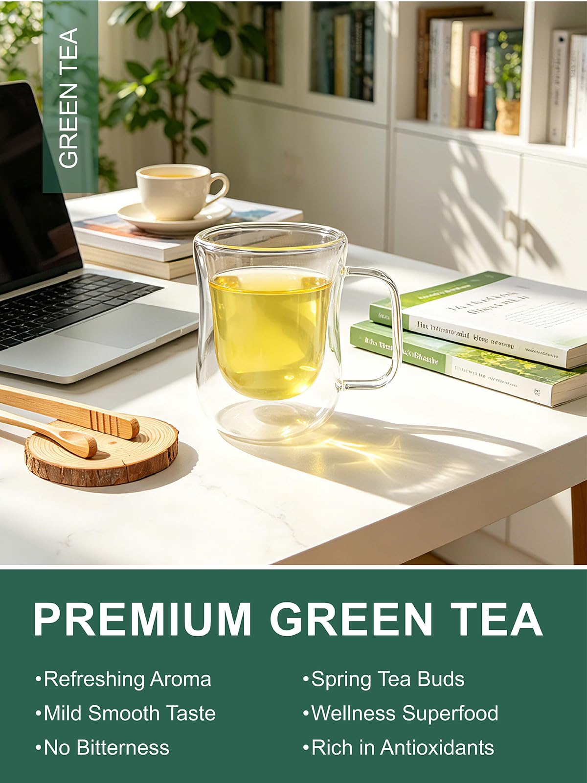 TeeLux Green Tea Bags, Pure Green Tea, Super Antioxidant, Caffeinated 100ct — Amazon image 3