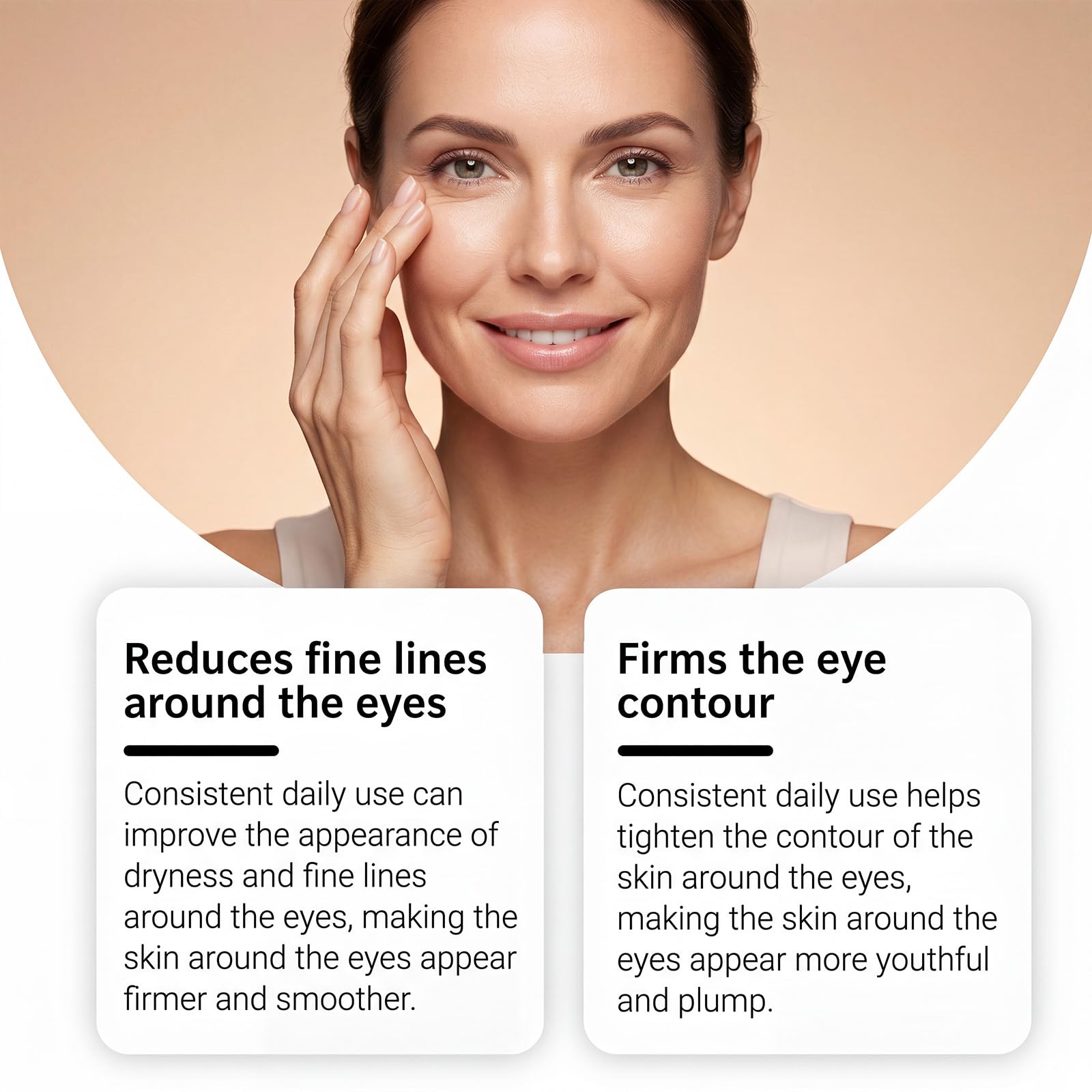 Crème contour des yeux raffermissante anti-rides, crème tenseuse instantanée pour les yeux et le visage, atténue les poches et les rides, sérum contour des yeux aux peptides pour réduire (8pcs)
