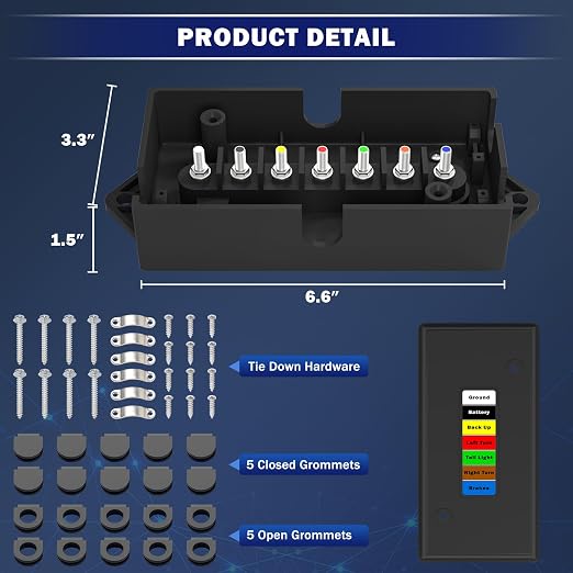 Caja de Distribución para Trailer 7 Pines CheeMuii 2 Piezas miniatura 5