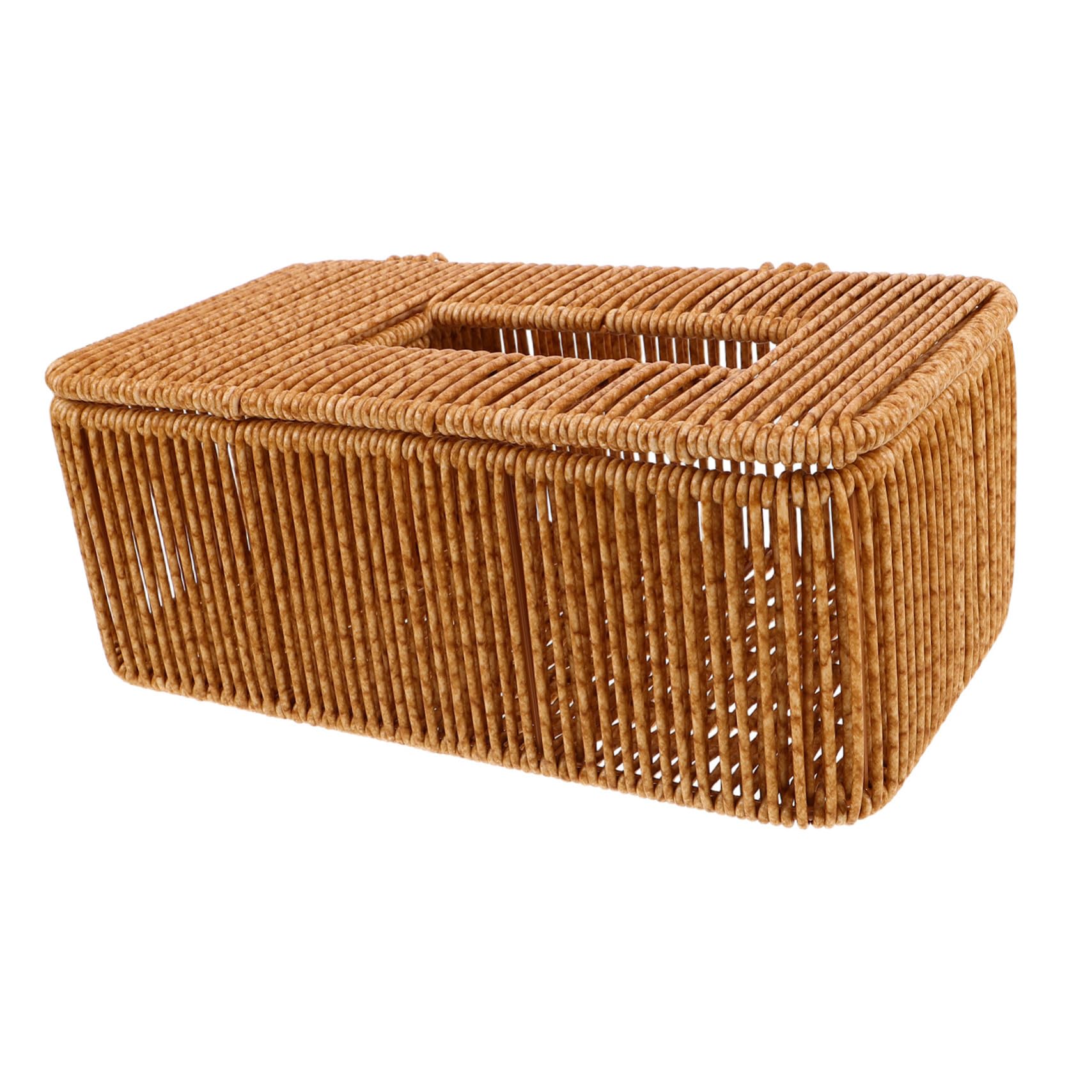 ABOOFAN 4 Piezas Caja de tejido de ratán japonés para cajas de tejido soporte para pañuelos decorativo organizador de pañuelos faciales portavasos plastico Chocolate