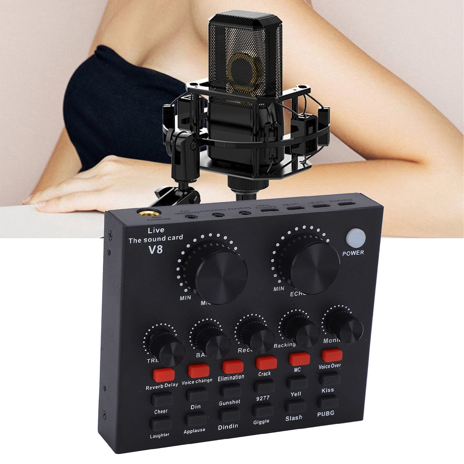 Intelligent Noise Reduction Audio Mixing Console Mixer with Reverb, 4 Recording Modes, Digital Chip for a Great Mood