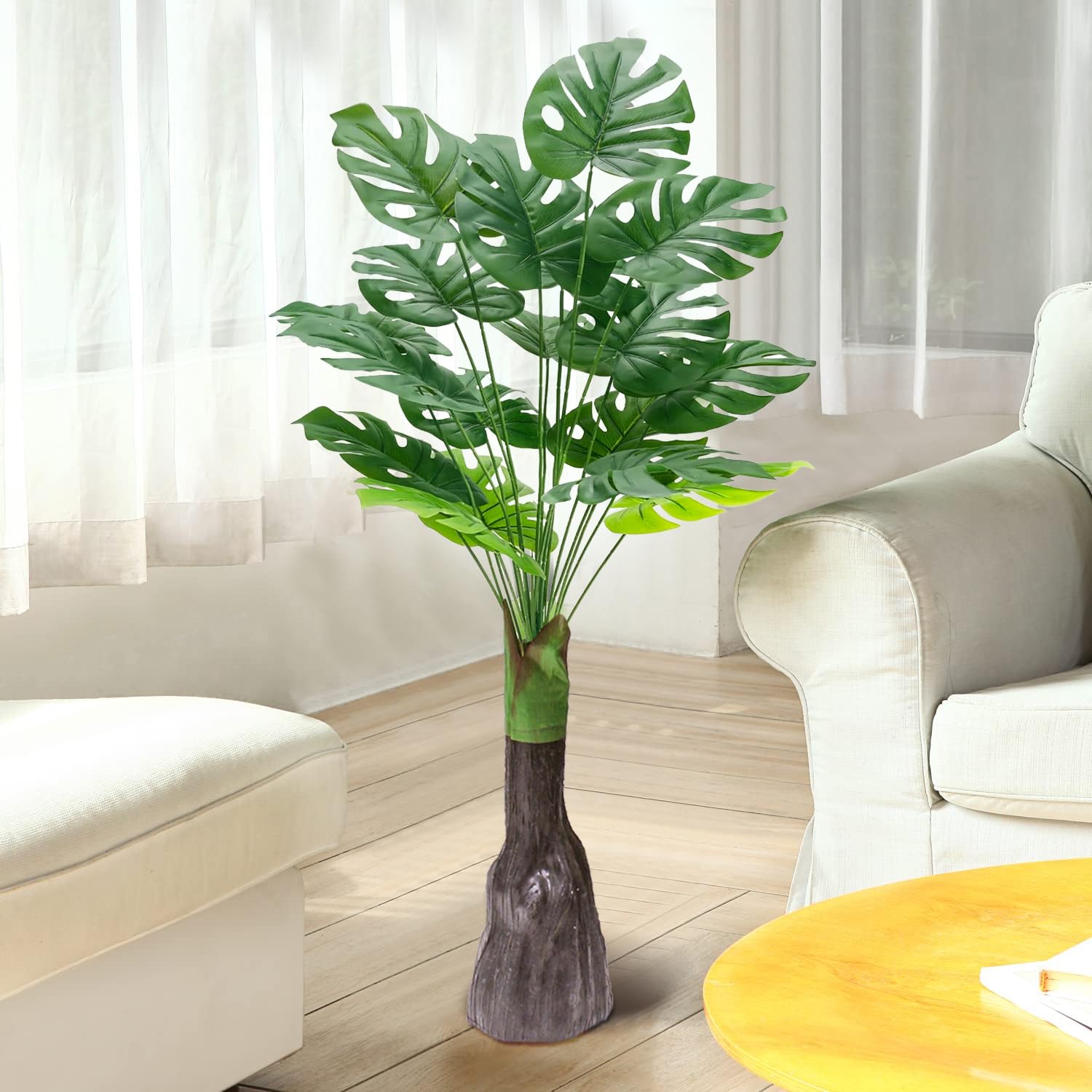 Monstera Plant Decor - 3ft Faux Indoor Plant -1 Monstera Plant Decor - 3ft Faux Indoor Plant -1