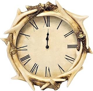 Rustic Antique Style Faux Antler Decorative Wall Clock 14