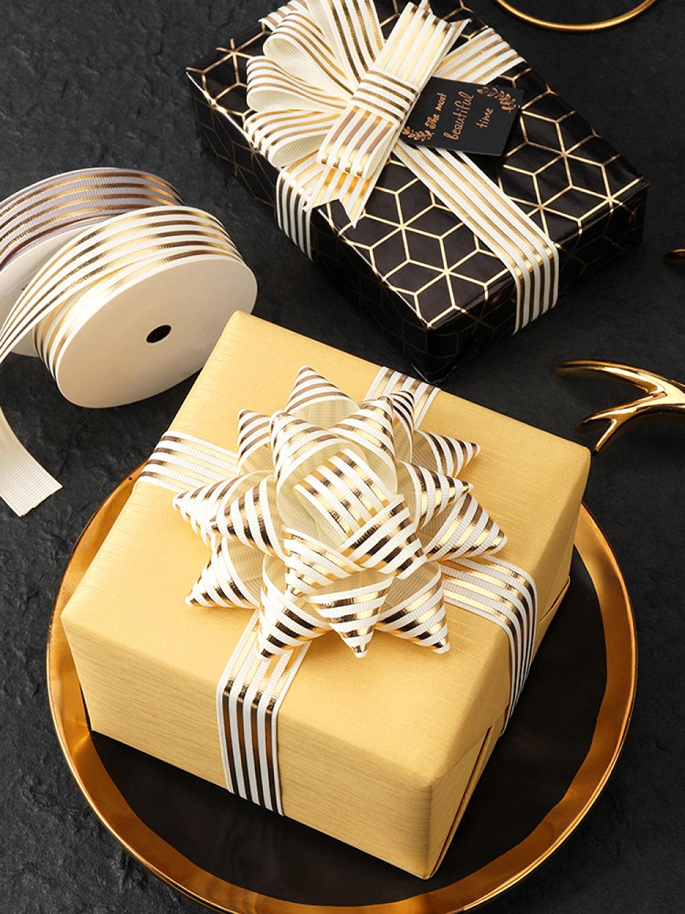 Ribbons For Gift Wrapping Ribbon For Fabric Satin Ribbons Prezent Prezent Pudełko Opakowania Wstążka Dekoracyjna Wstążka Wstążka Diy Materiał Paski Sieć Z Ręcznie Robioną Wstążką Motyl-Czerwone Wino