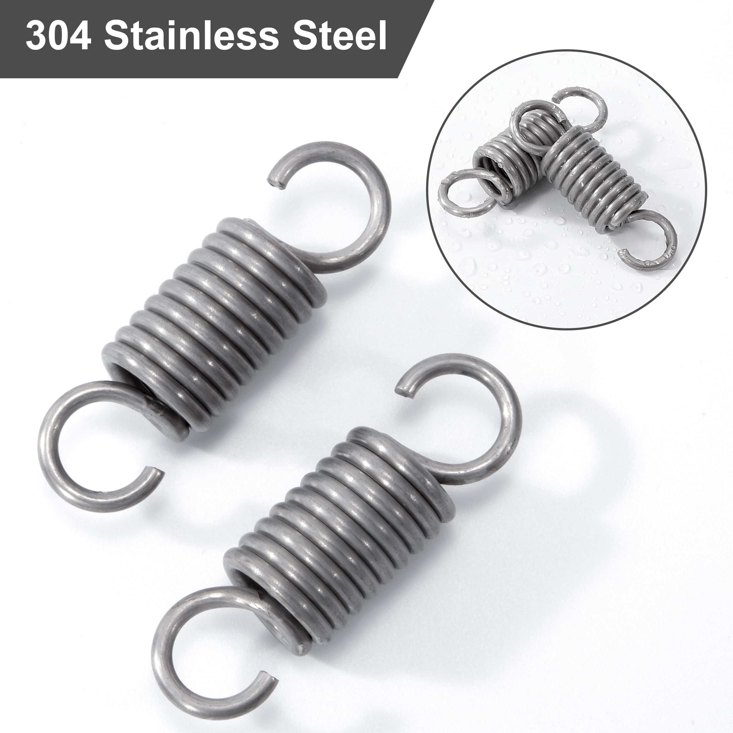 304 Stainless Steel Tension Spring/spring D:0.3mm,OD:3mm,L:15~120mm