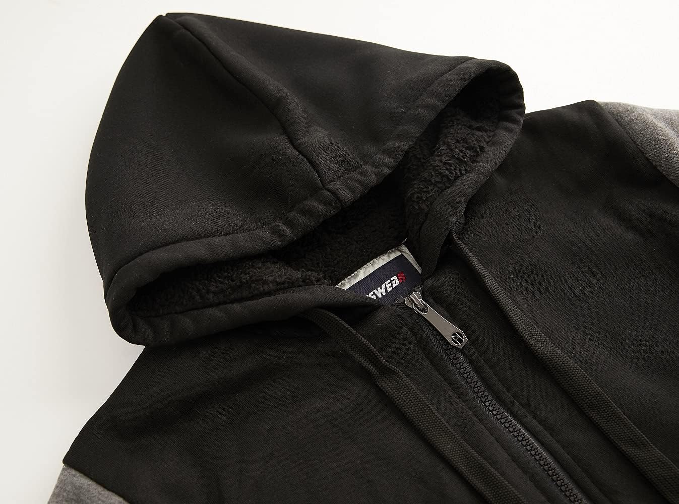 Facitisu Heavyweight Sherpa Lined Fleece Hoodie Sweatshirts for Men Winter Zip Plus Size Jacket - Image 3