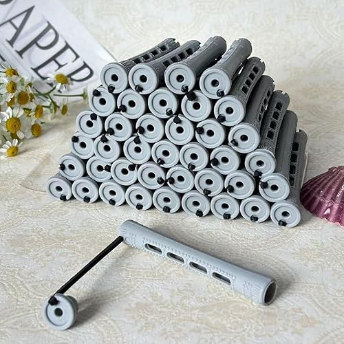 Vista 41 de Juego de 100 varillas rizadoras de cabello – Rodillos de plástico de onda fría para peinado natural, largo o corto, herramientas de peluquería