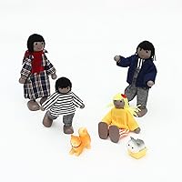 Vista 3 de ONEST Juego de 10 piezas de casa de muñecas de madera, mini figuras de personas, muñecas de madera, muñecas de madera, figuras de juego