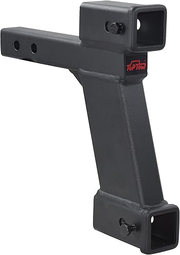 Miniatura 9 de TOPTOW 64086 Extensor de enganche doble para remolque, elevación y caída de 2-14 pulgadas y 8-14 pulgadas, receptor de 2 pulgadas, vástago de 2