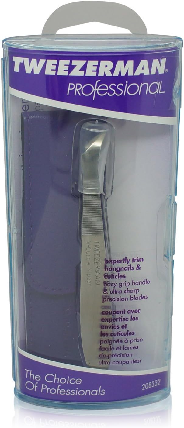 Tweezerman Professional Stainless Steel V-Cuticle Nipper, 1 Count (Pack of 1)