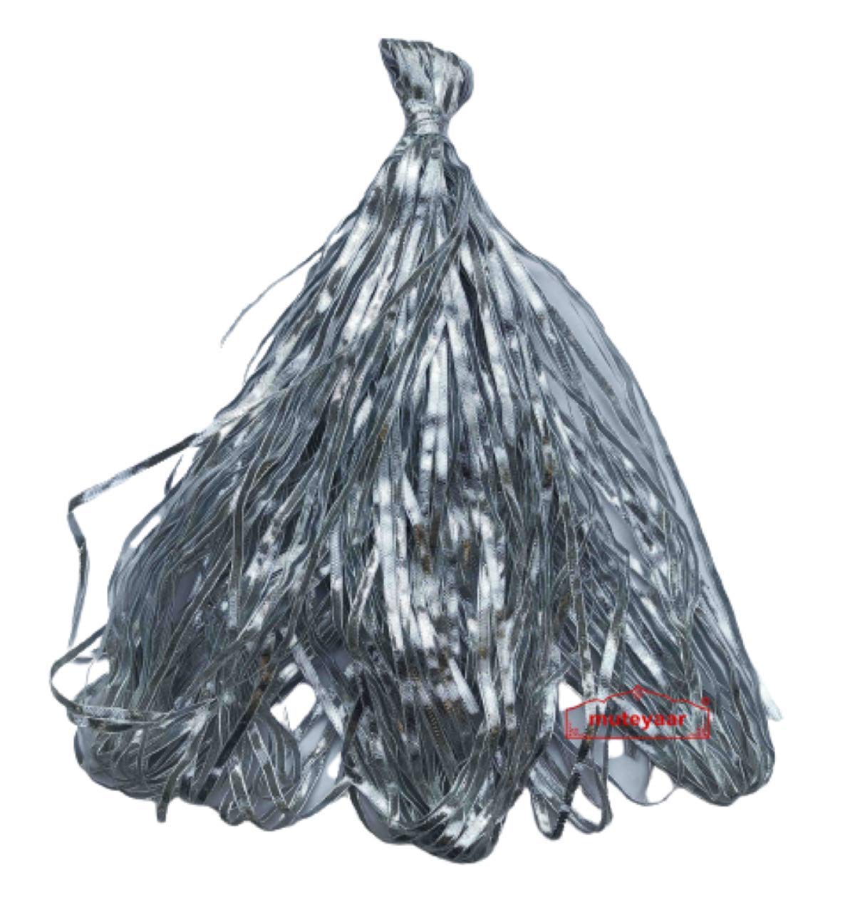 The Lovely Creations Silver Color Gota Patti Lace Kinari Border Bunch for