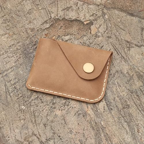 Miniatura 5 de Handmade Leather Upgrade Front Pocket Ultra-thin Simple Card Bag Card Holder Wallet