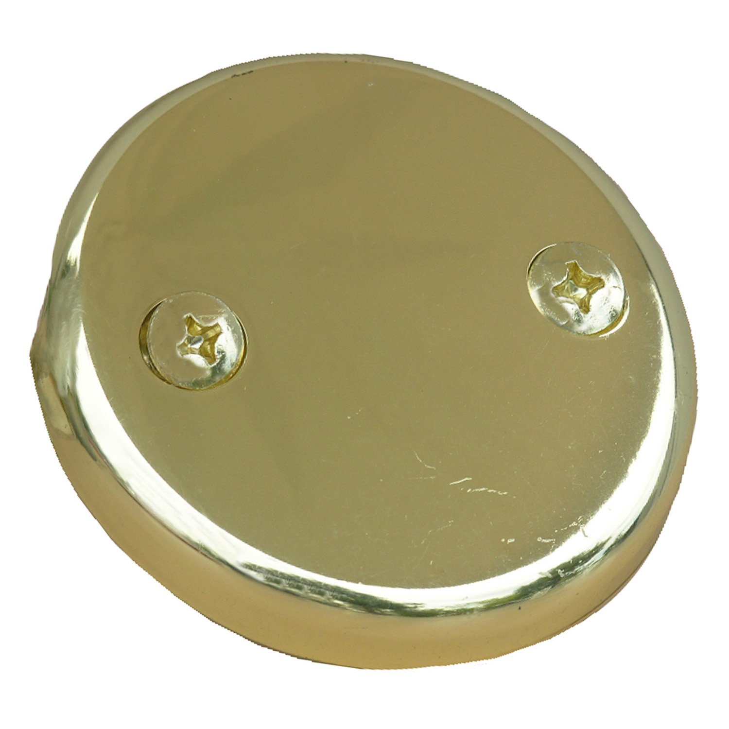 LASCO 03-1431 Two Hole Style Bathtub Waste And Overflow Plate, with Screws, Polished Brass