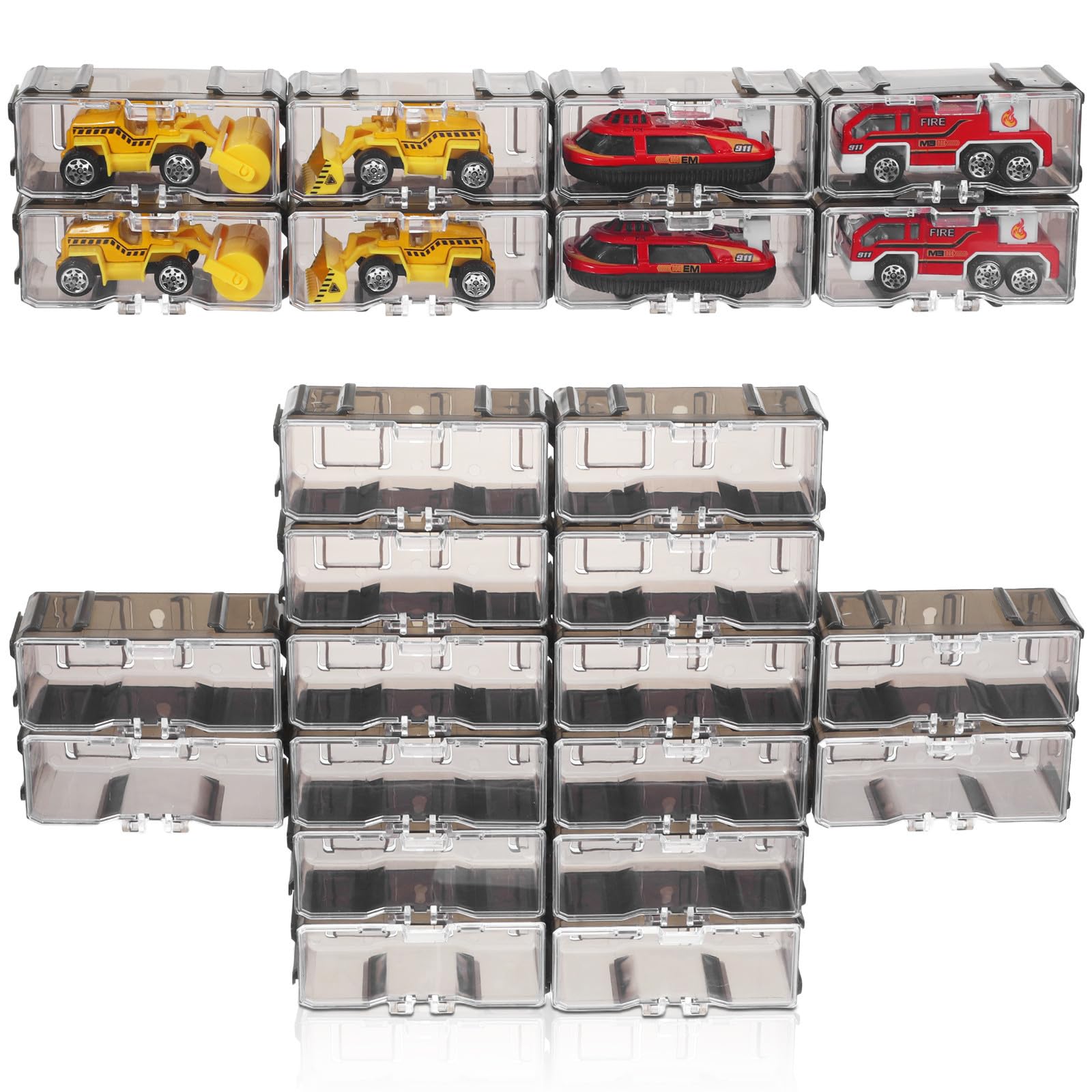 DOITOOL Vitrina de exhibición de Modelos de Coches 1/64 para coleccionistas, Caja Transparente de plástico para almacenar y Mostrar 40 minicoches en colección