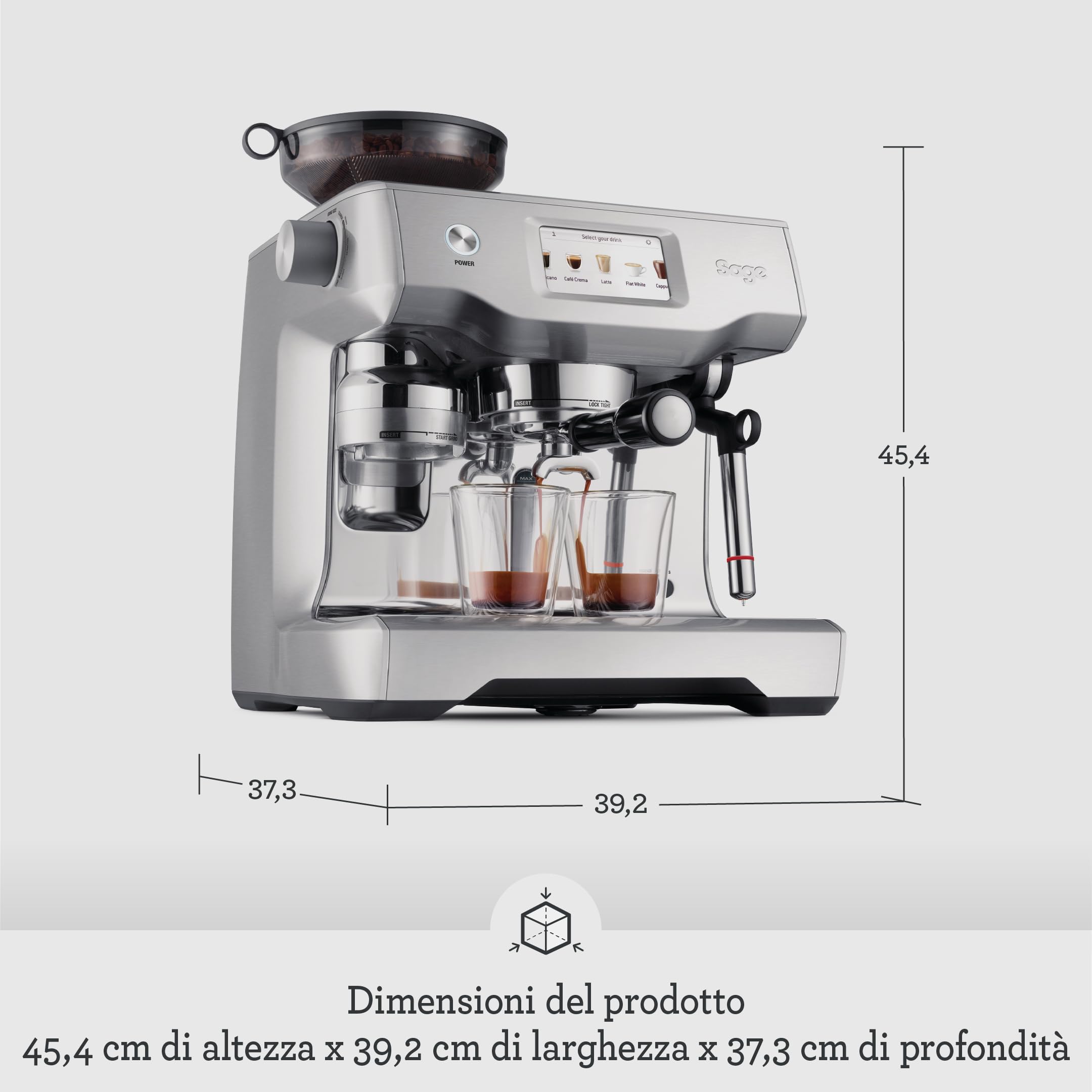 Sage - The Oracle Touch - Macchina Caffè con Montalatte - Macchina per Caffè Automatica - Tartufo Nero