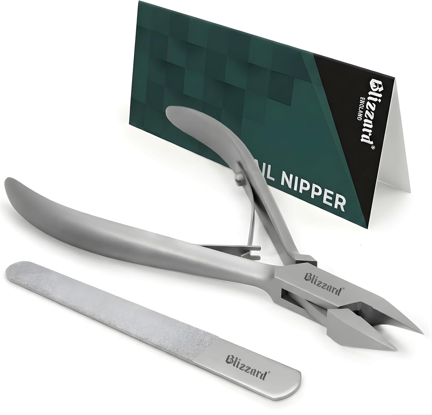 Ingrown Nail Clippers for Men with Ingrown Toenails – Blizzard Podiatrist Toenail Clipper Set German Forged (13 - Arrow Point - Smooth)