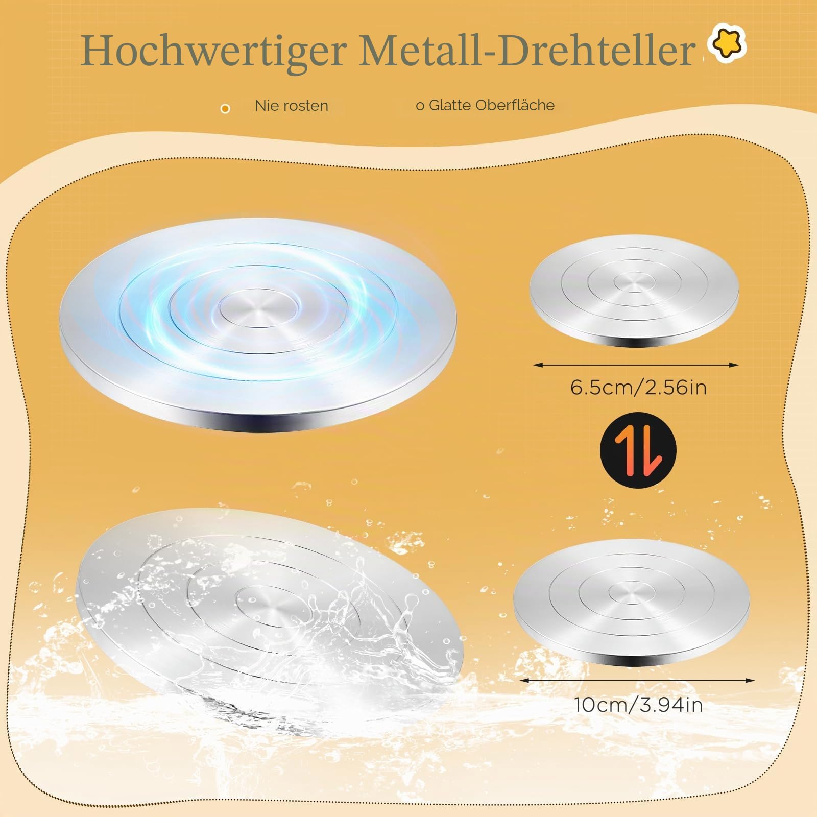Mini Elektrisch Töpfermaschine, Couleeur 2000RPM 10/6.5CM Einstellbare Geschwindigkeit Metall-Drehteller Töpferscheibe mit Tonformwerkzeug Geliefert und ABS-Becken für Töpfer-Heimwerker (Gelb)