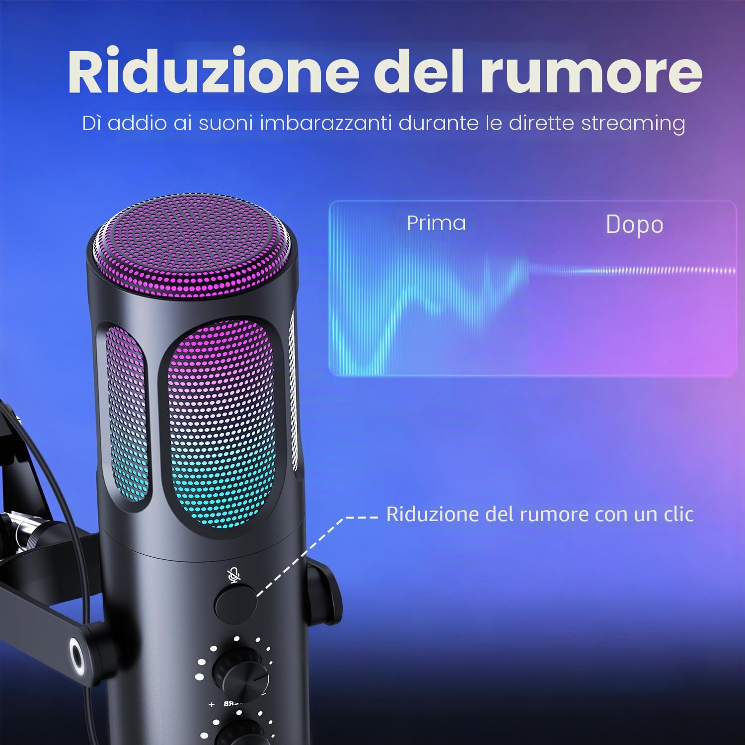 Ortizan Microfono da gioco USB, microfoni a condensatore per PC, PS4/5 e Mac, microfono podcast con cancellazione del rumore con muto, riverbero, monitoraggio, braccio regolabile, filtro per streaming