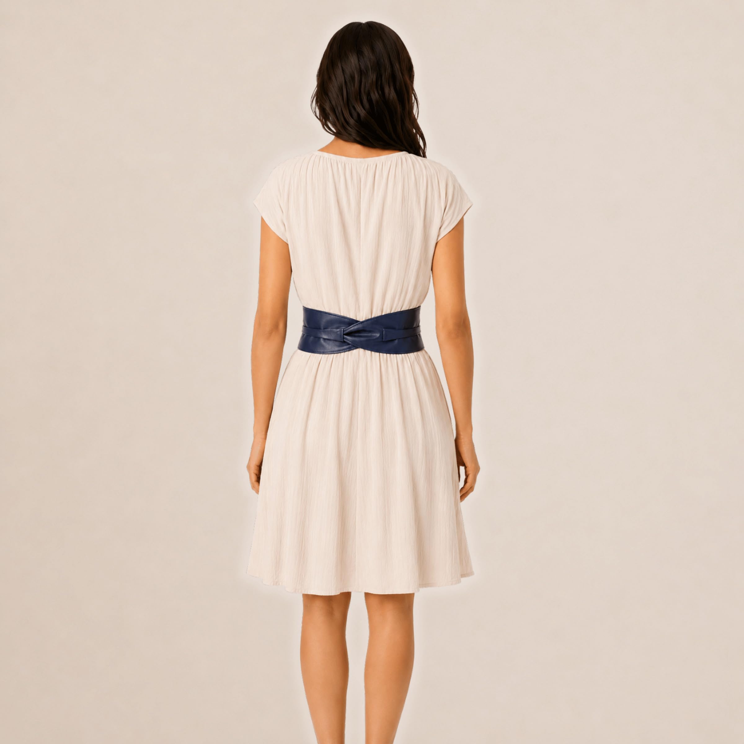 FASHIONGEN - Cintura donna Obi in Vera Pelle Pieno Fiore, Cintura larga donna per vestito, CASSIANE