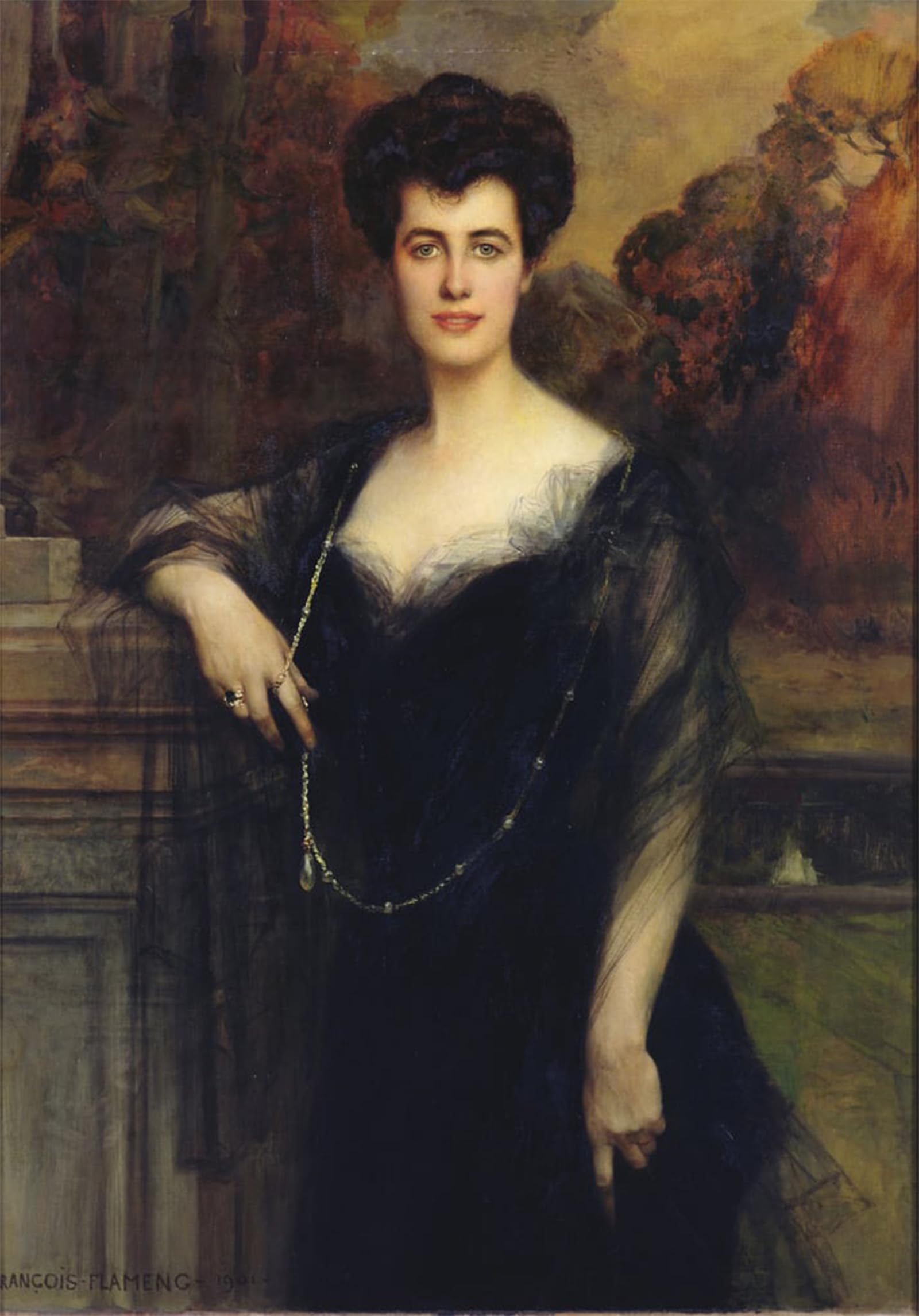 POSTERIIk Famous Modern Artwork Art Mural Madame Faure by Francois Flameng Oil Paintings Pictures for Home Decor 60x90cm