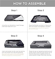 Vista 8 de MADE 4 PETS Cama ortopédica para perros extragrandes, sofá cama de espuma de apoyo XL para mascotas con funda extraíble lavable, sofá cama grande