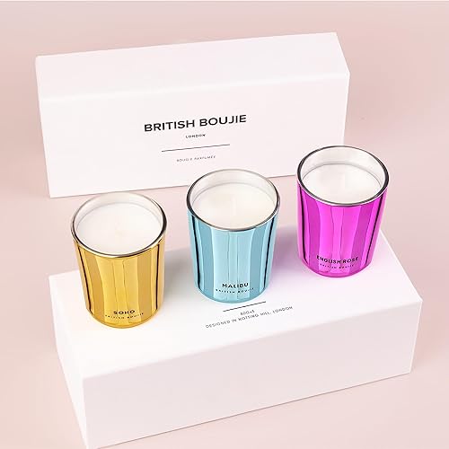 Miniatura 3 de St Tropez Malibu English Rose - Velas perfumadas de lujo en caja, fragancia lujosa con largo tiempo de combustión, 3 x 2.82 oz, cera natural,